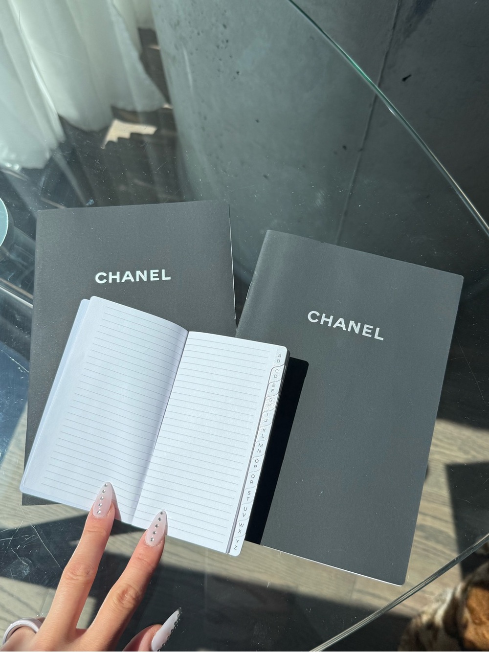 CHANEL Black Logo Adresses Notebooks - Set of 3 with Lined Pages